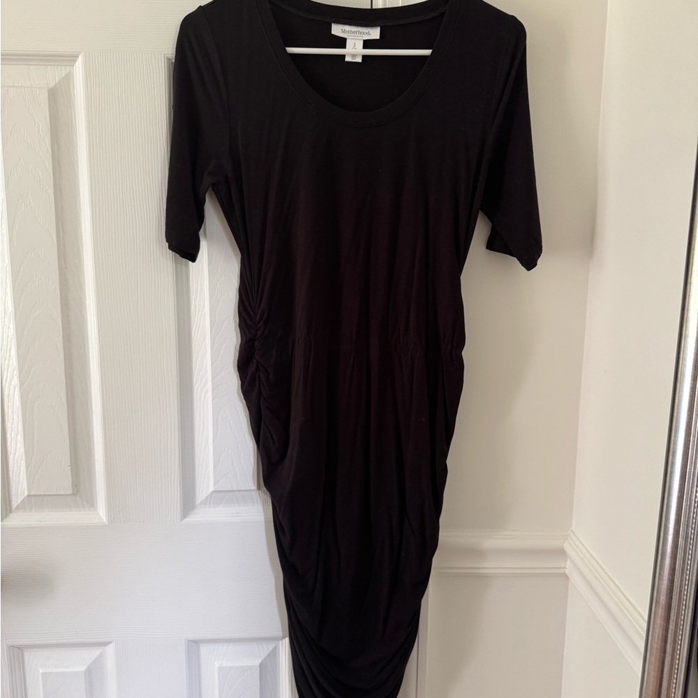 Motherhood Maternity Black Midi Dress - Size Sm